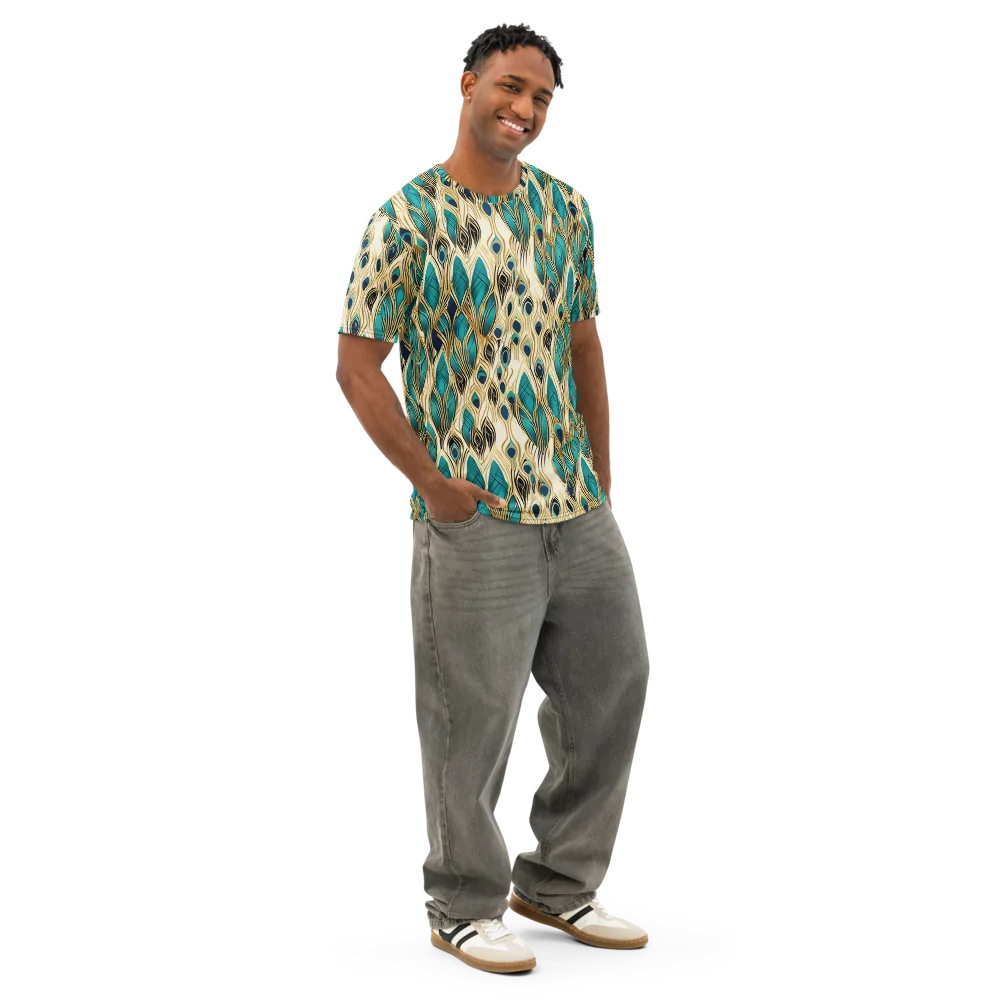Aurum Featherfall on Men's Cotton Crew Neck T-Shirt — Right Front
