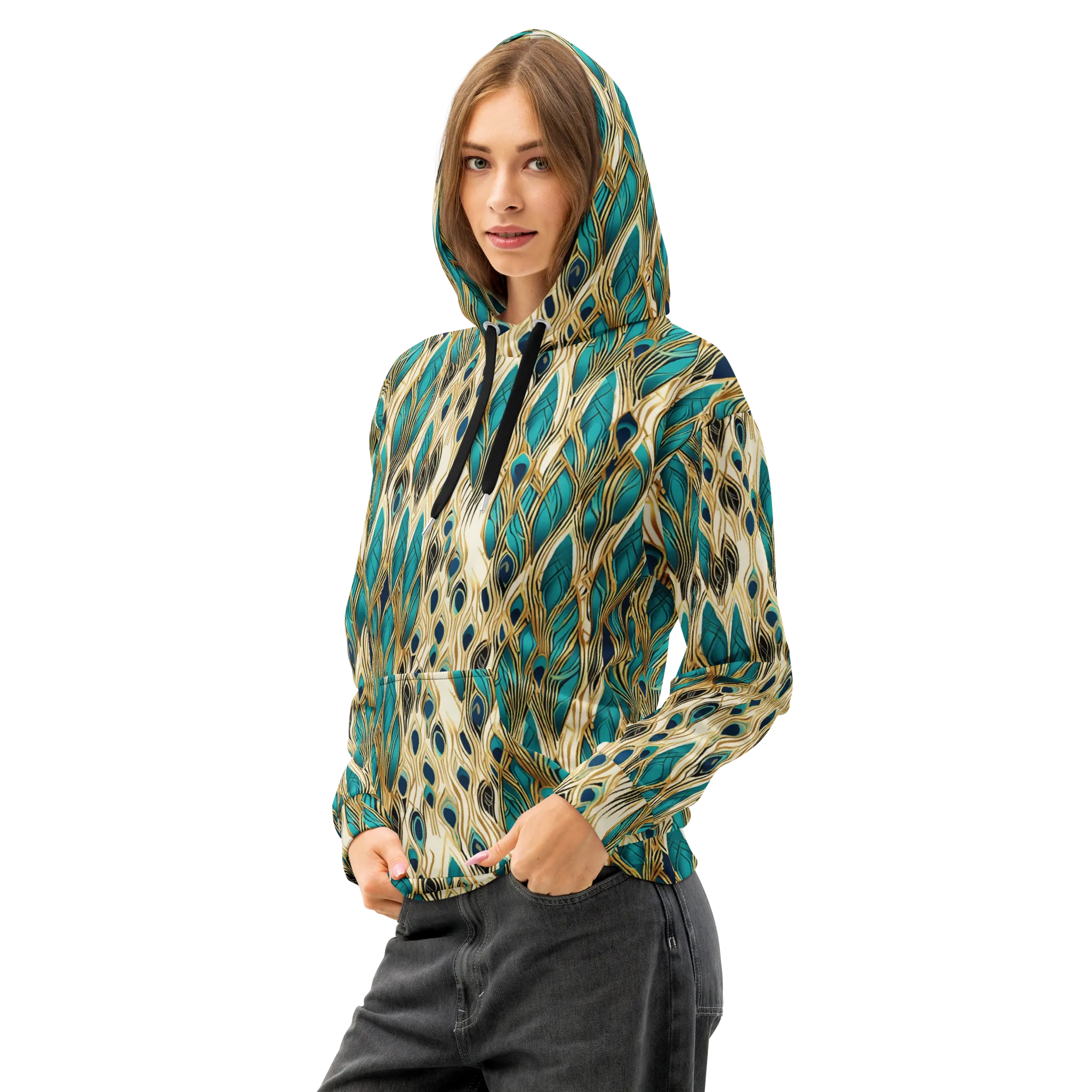 Aurum Featherfall on Cotton Hoodie — Left Front
