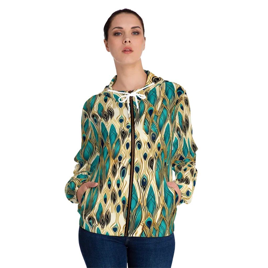 Aurum Featherfall on Women's Full-Zip Hoodie — Front On Person
