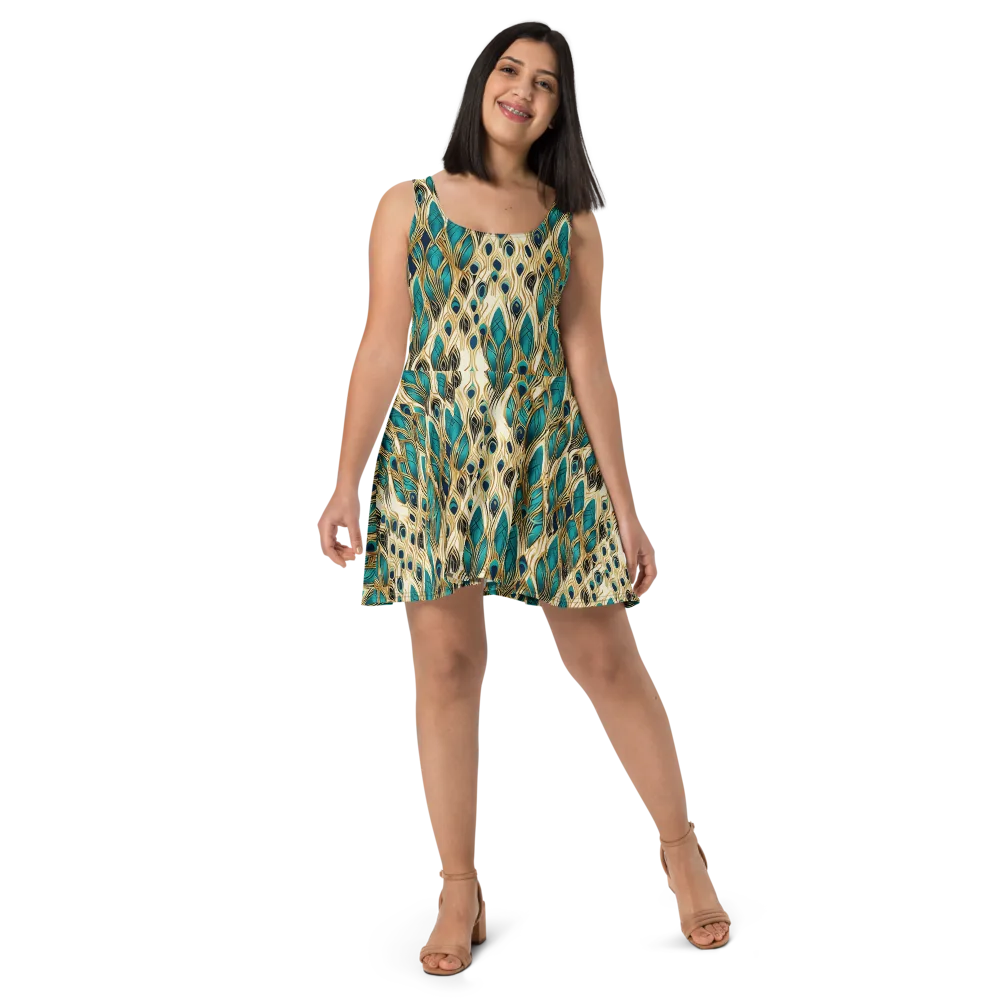 Aurum Featherfall on Skater Dress — Front