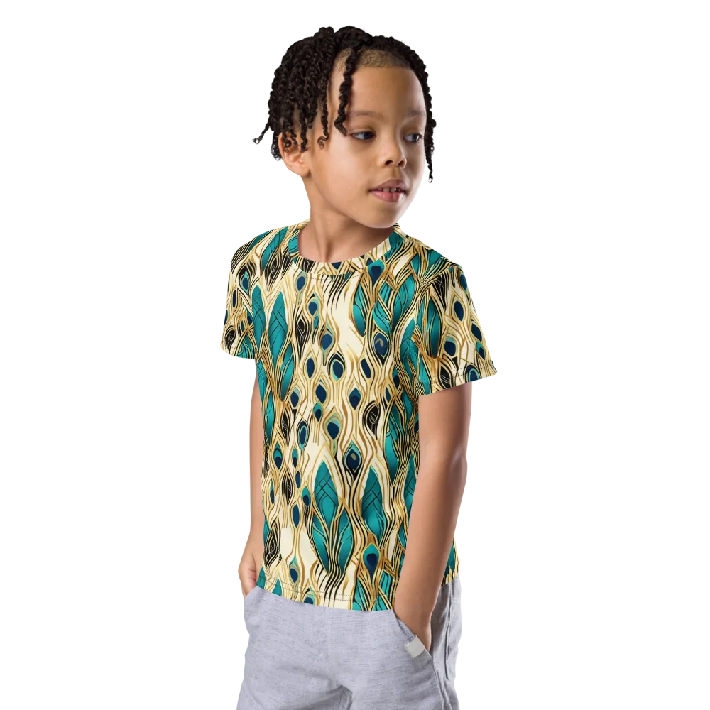 Aurum Featherfall on Kids Crew Neck T-Shirt — Left Front
