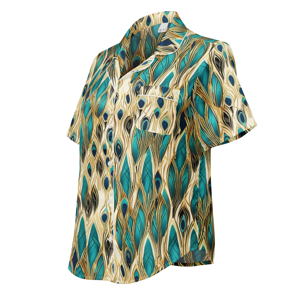 Aurum Featherfall on Women's Short Sleeve Pajama Top — Left Front