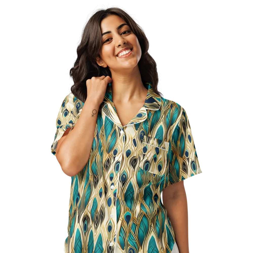 Aurum Featherfall on Women's Short Sleeve Pajama Top — Front