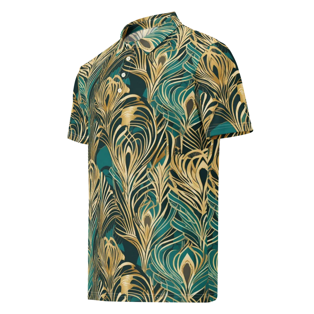 Gilded Tropics on Men's Slim Fit Polo Shirt — Left Front