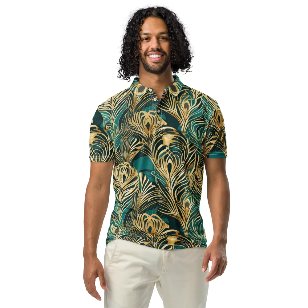Gilded Tropics on Men's Slim Fit Polo Shirt — Front