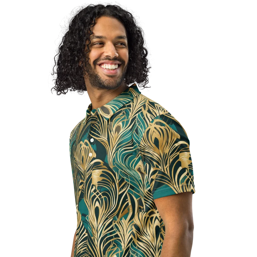 Gilded Tropics on Men's Slim Fit Polo Shirt — Left Front