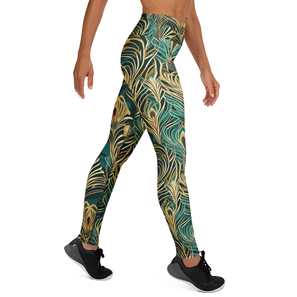 Gilded Tropics on Yoga Leggings — Right