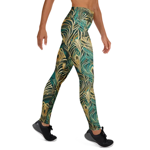Gilded Tropics on a Yoga Leggings