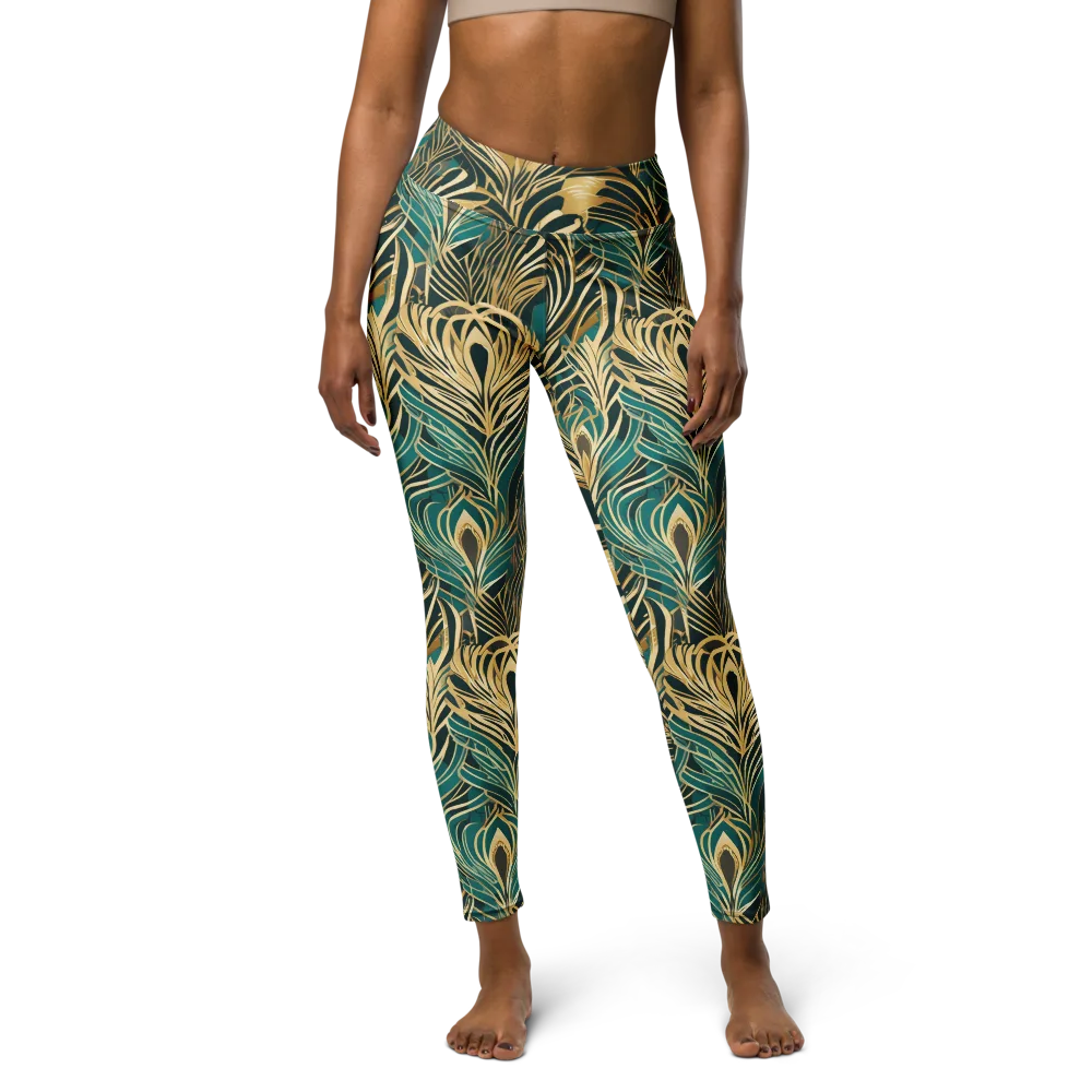 Gilded Tropics on Yoga Leggings — Front