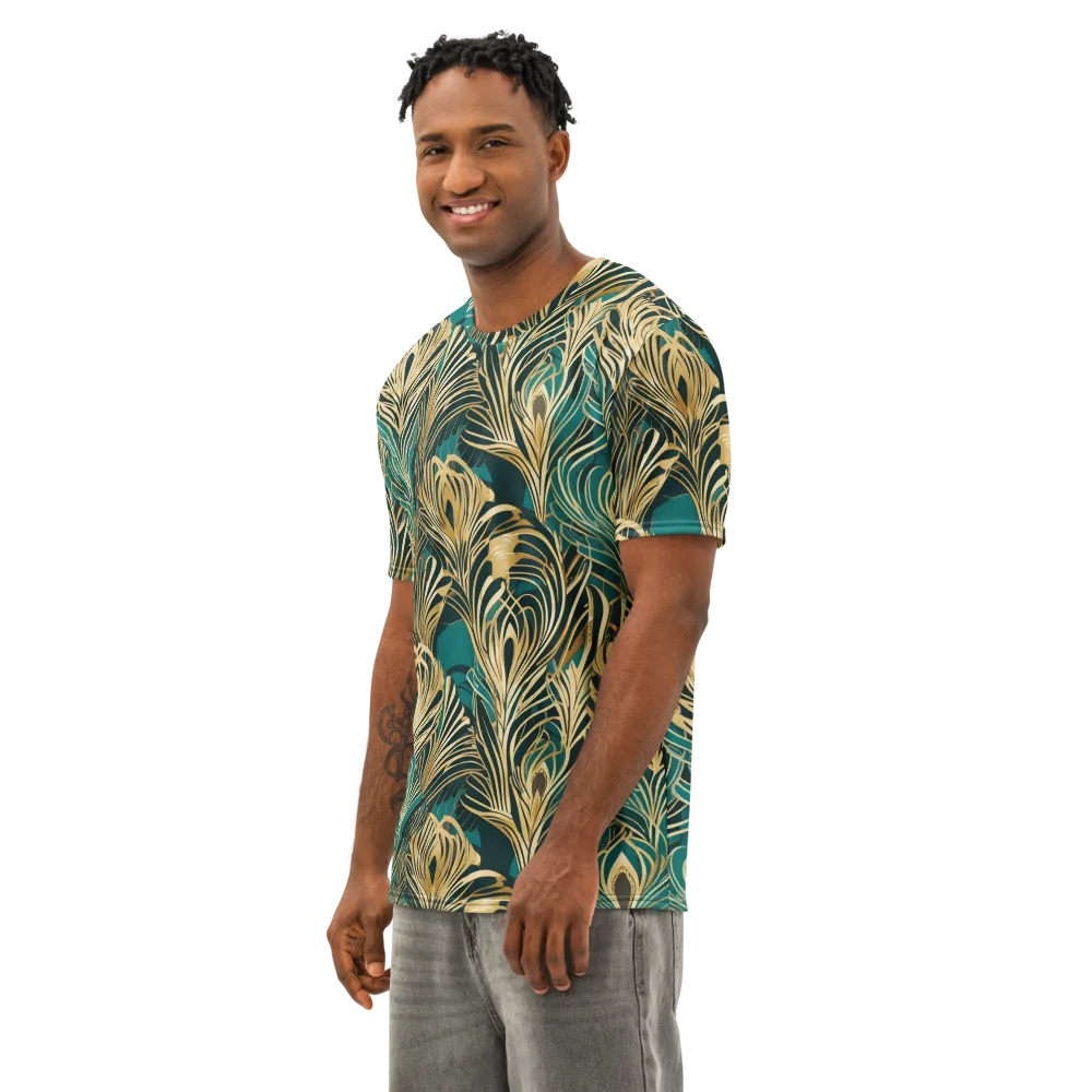 Gilded Tropics on Men's Cotton Crew Neck T-Shirt — Left Front