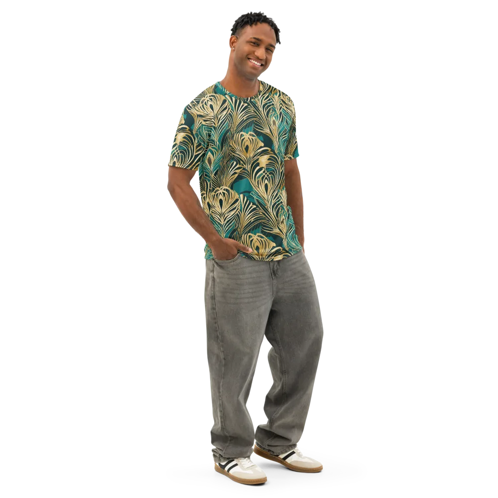 Gilded Tropics on Men's Cotton Crew Neck T-Shirt — Right Front