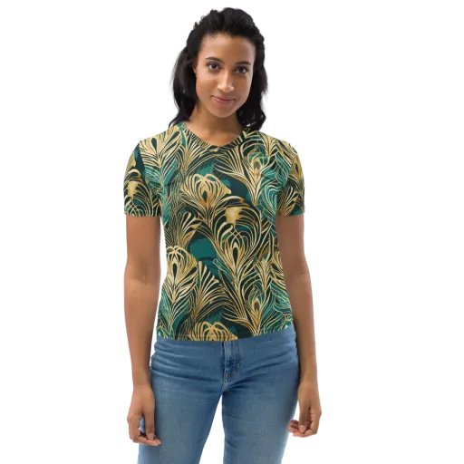 Gilded Tropics on a Women's Crew Neck T-Shirt