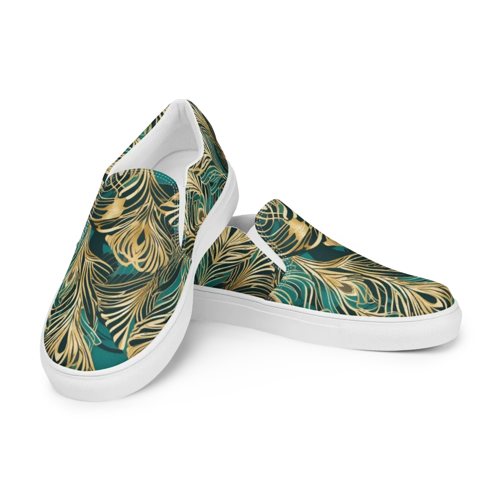 Gilded Tropics on Men's Slip-On Canvas Shoes — Left Front
