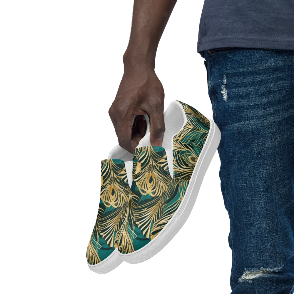 Gilded Tropics on Men's Slip-On Canvas Shoes — Left Front