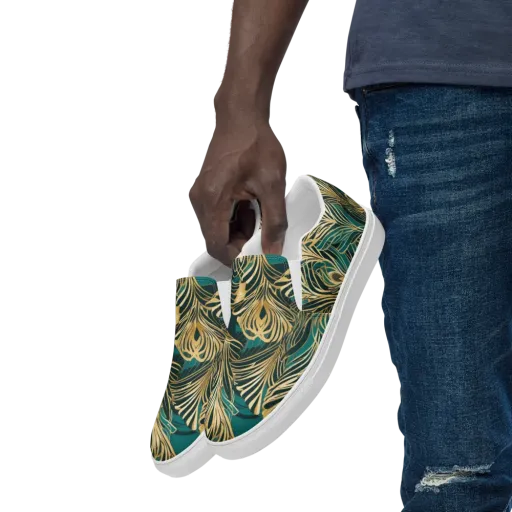 Gilded Tropics on a Men's Slip-On Canvas Shoes