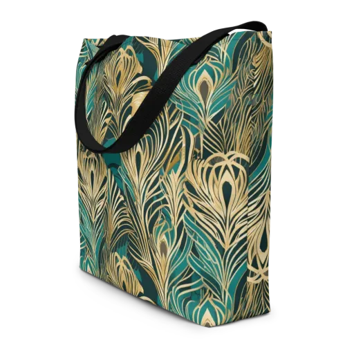 Gilded Tropics on a Large Tote Bag W/ Pocket