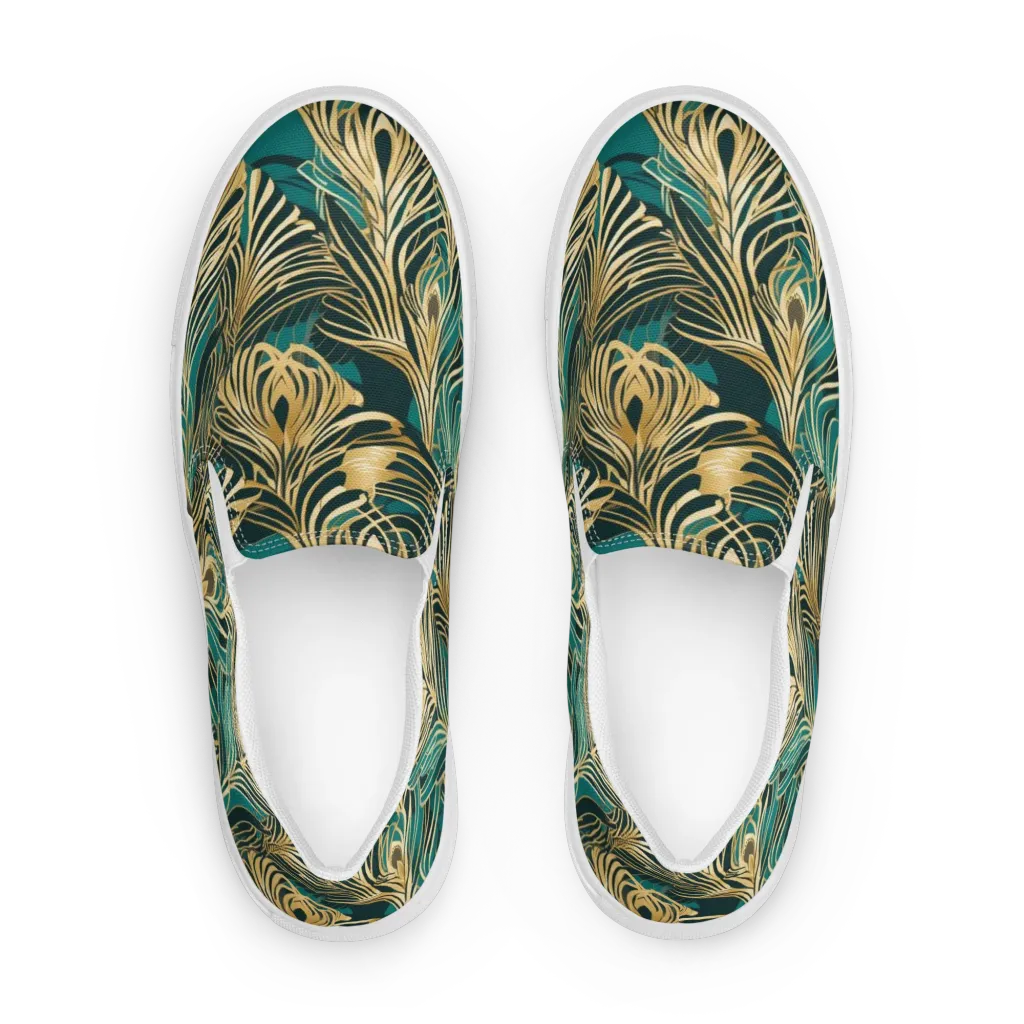Gilded Tropics on Women's Slip-On Canvas Shoes — Front