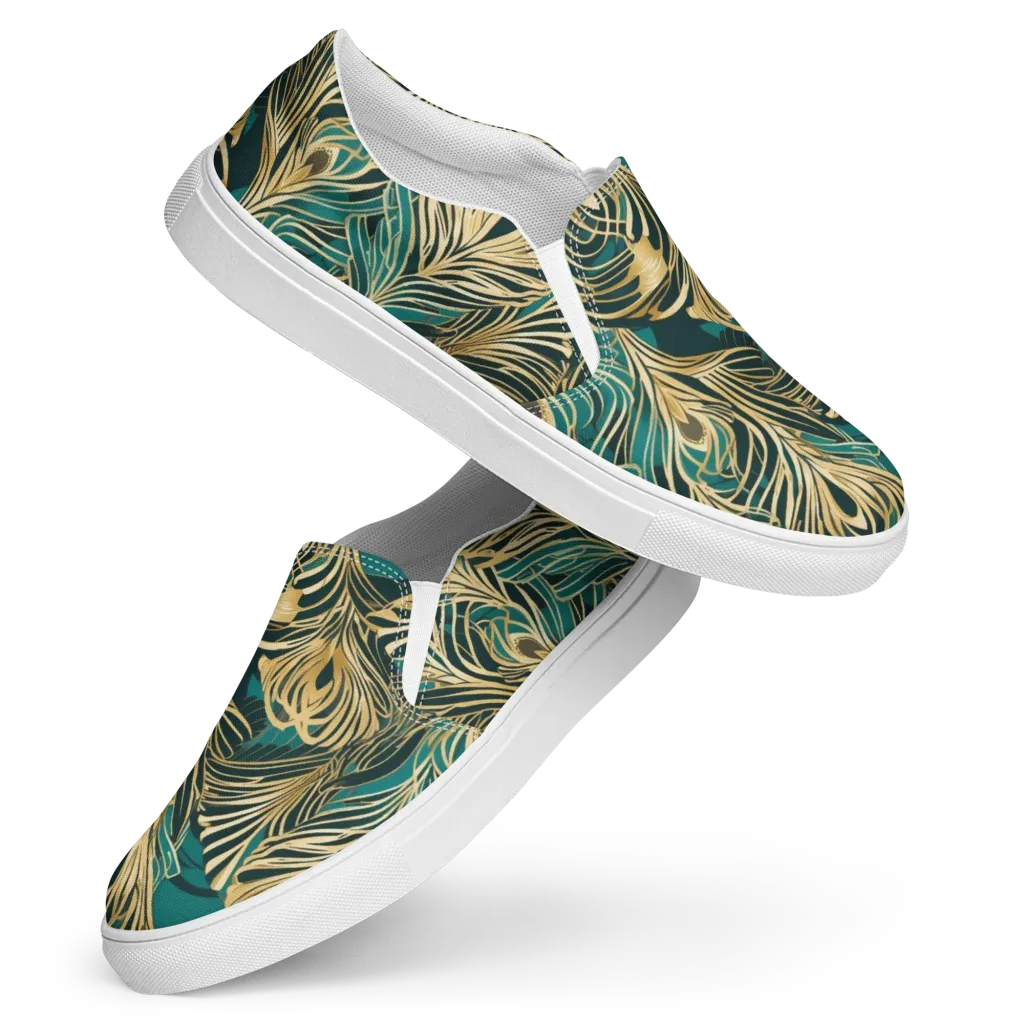 Gilded Tropics on Women's Slip-On Canvas Shoes — Front