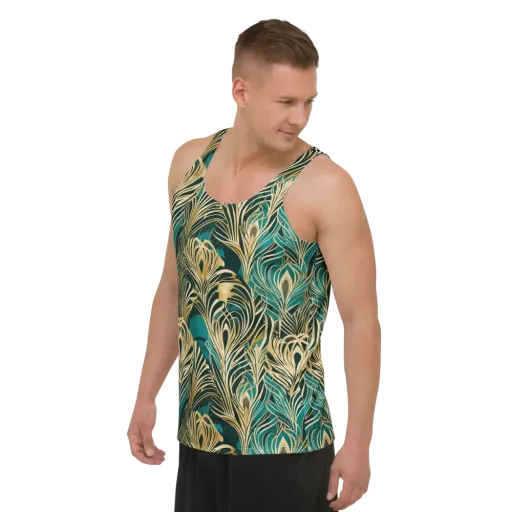 Gilded Tropics on a Men's Tank Top