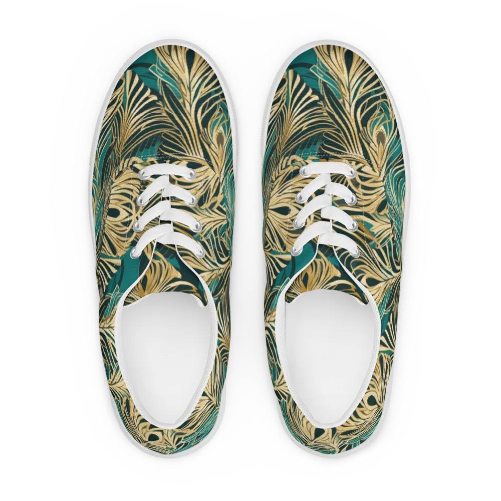 Gilded Tropics on Men's Lace-Up Canvas Shoes — Front