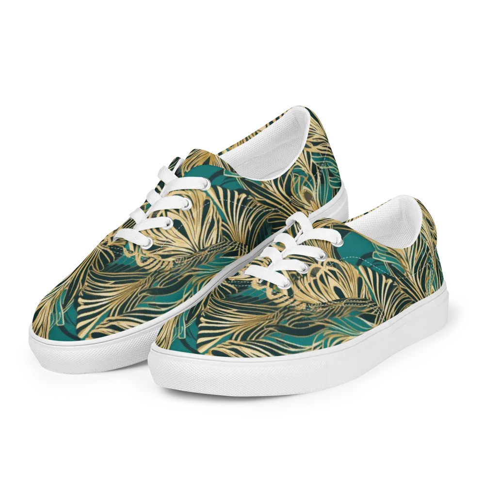 Gilded Tropics on Men's Lace-Up Canvas Shoes — Left Front