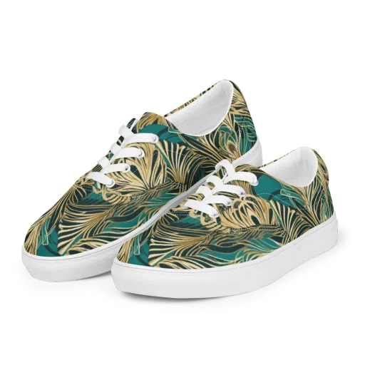 Gilded Tropics on a Men's Lace-Up Canvas Shoes