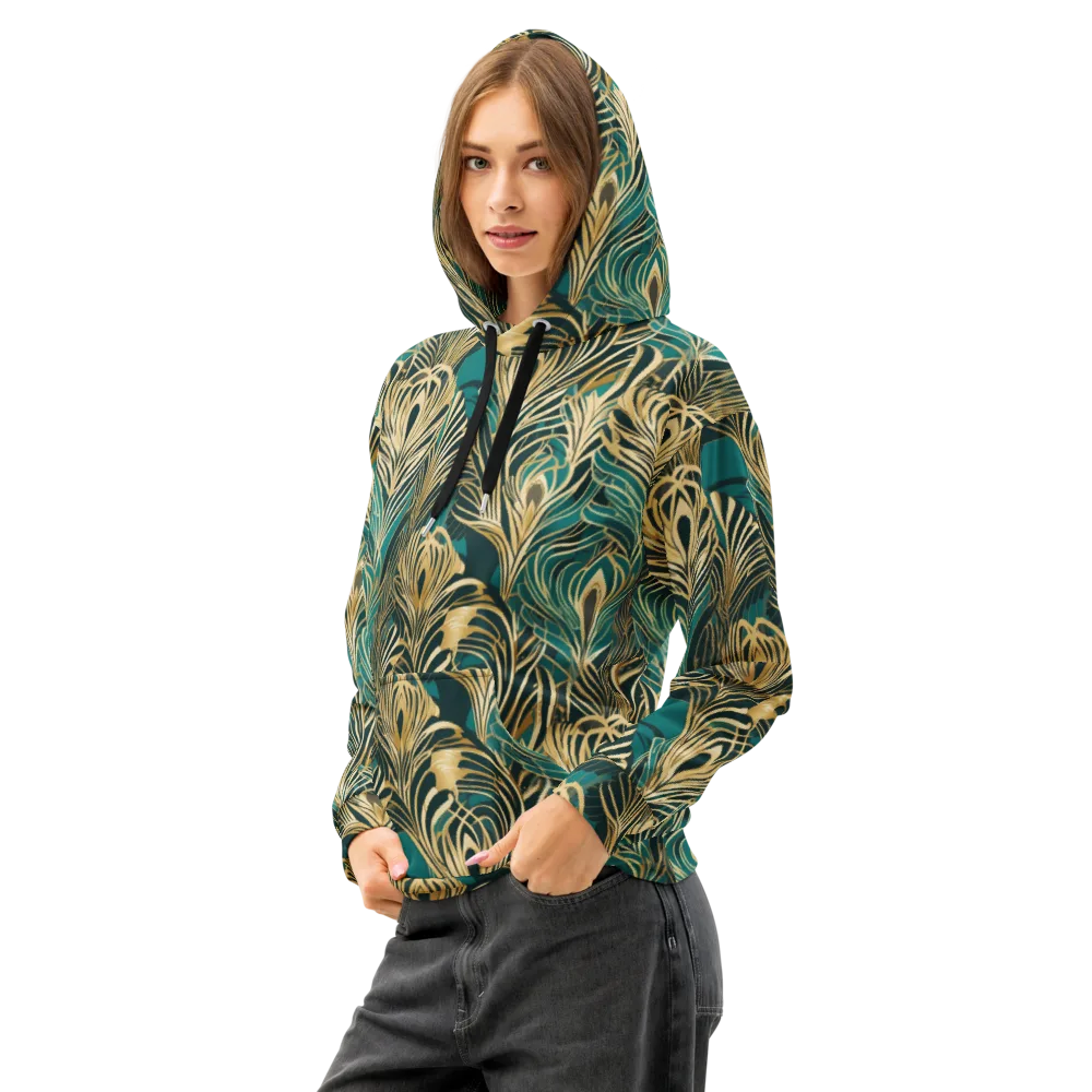 Gilded Tropics on Cotton Hoodie — Left Front