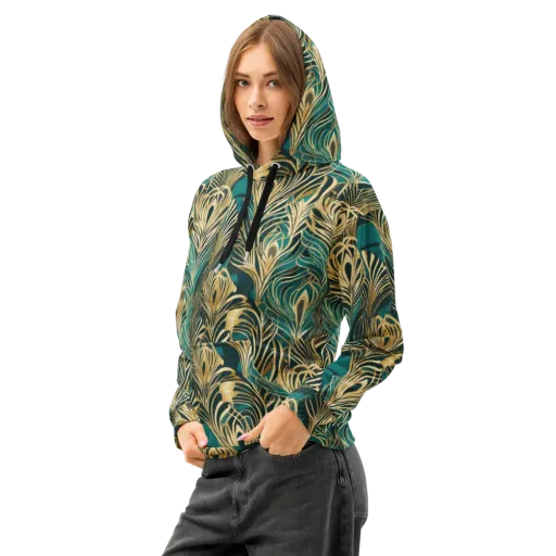 Gilded Tropics on a Cotton Hoodie