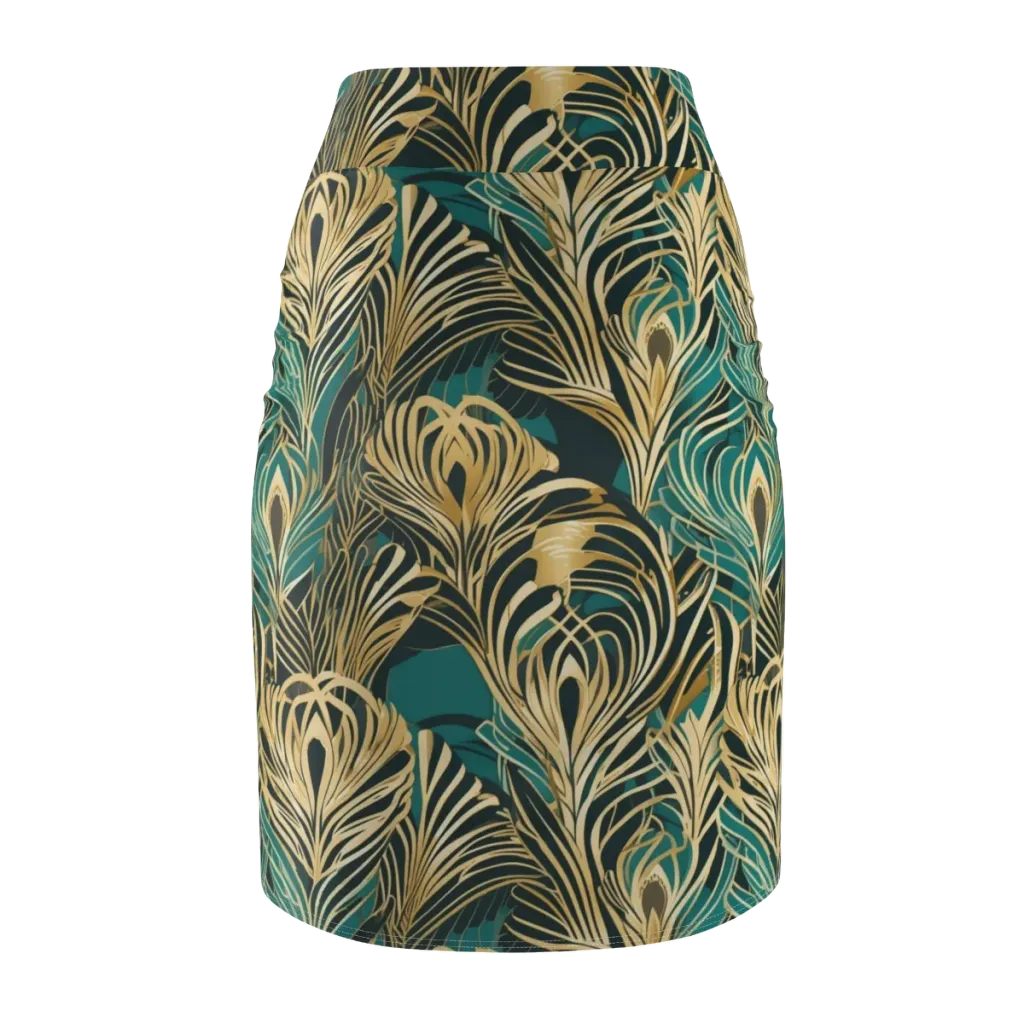 Gilded Tropics on Pencil Skirt — Back