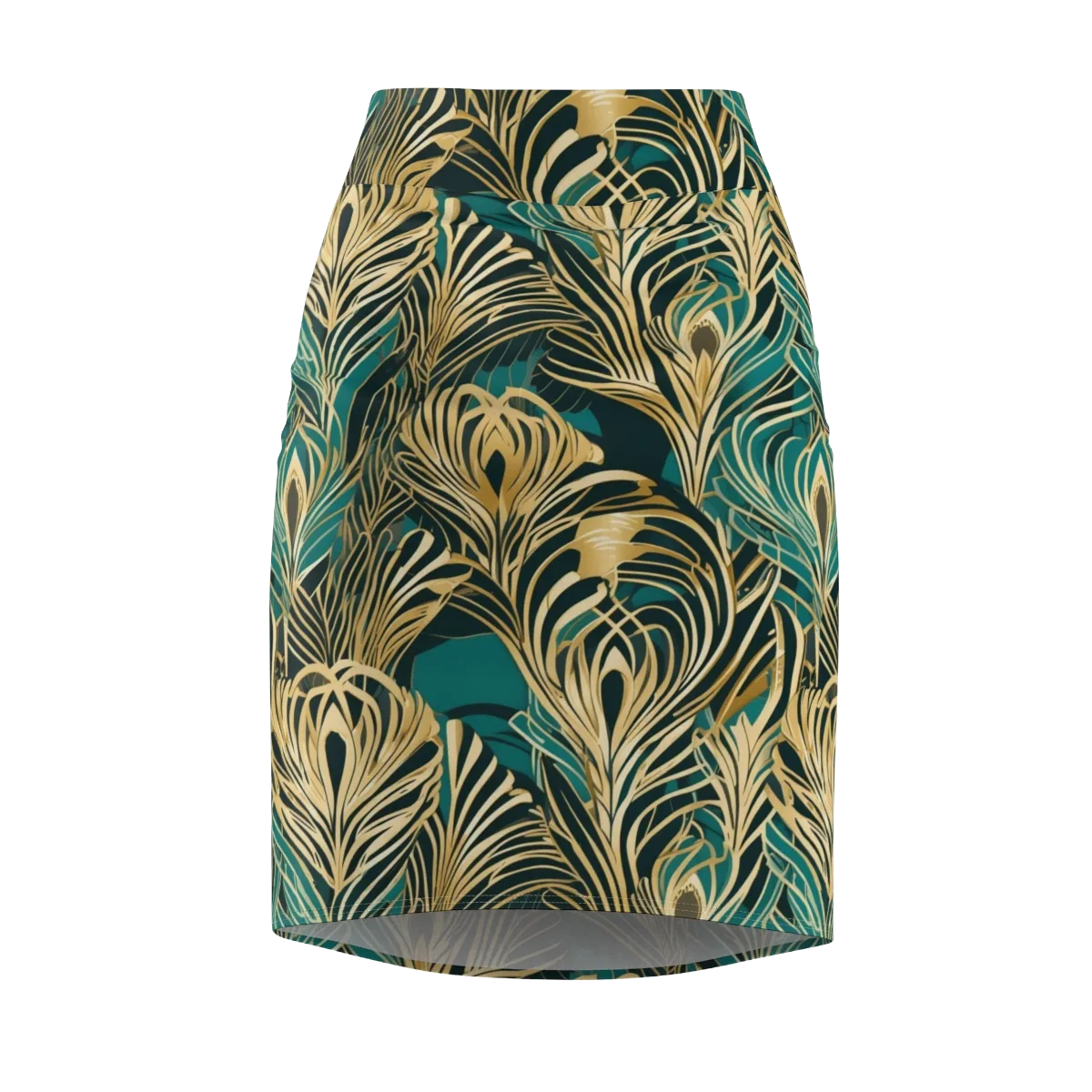 Gilded Tropics on Pencil Skirt — Front
