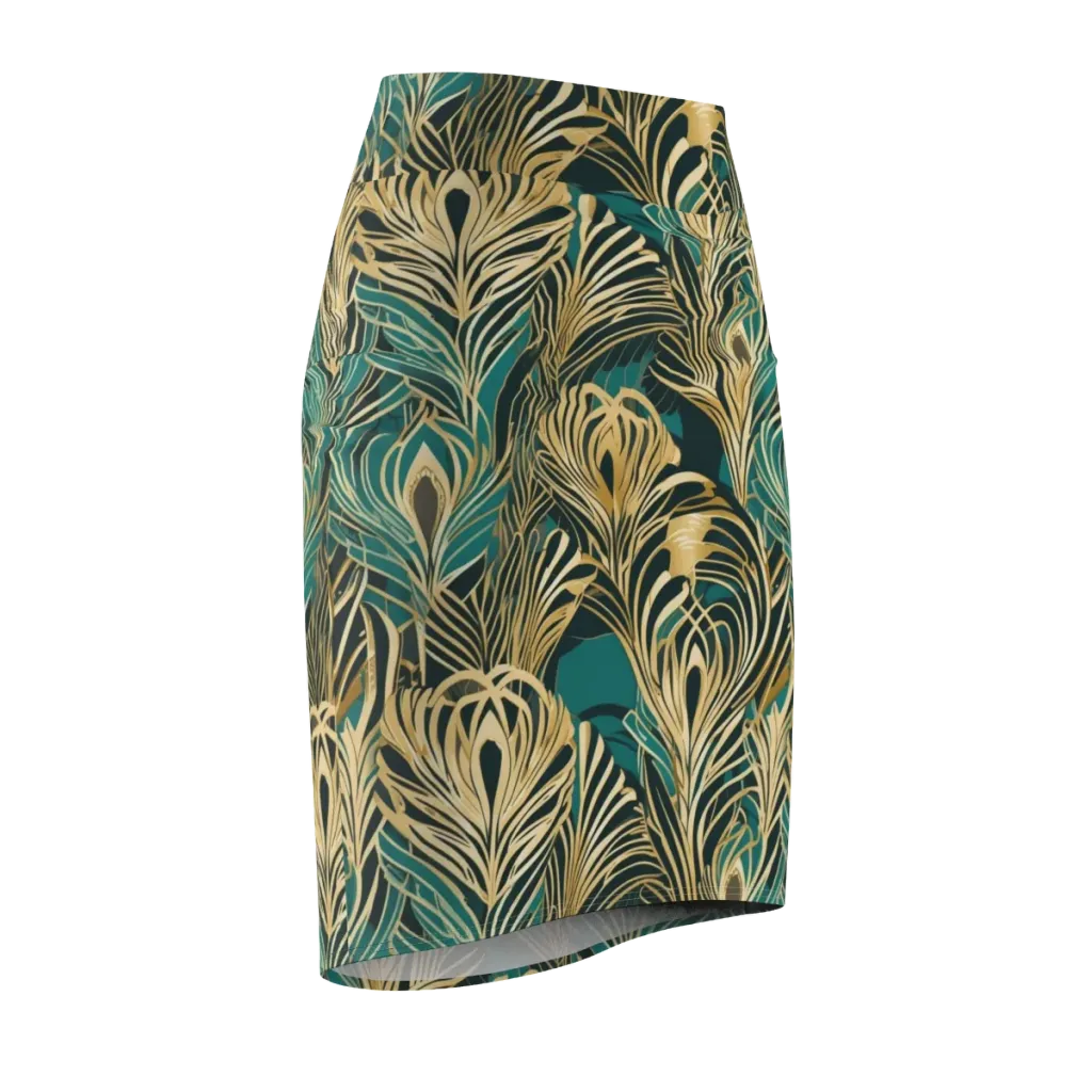 Gilded Tropics on Pencil Skirt — Front Side
