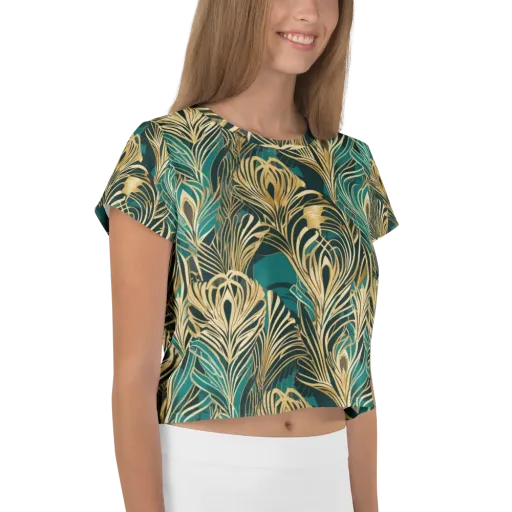 Gilded Tropics on a Crop Tee
