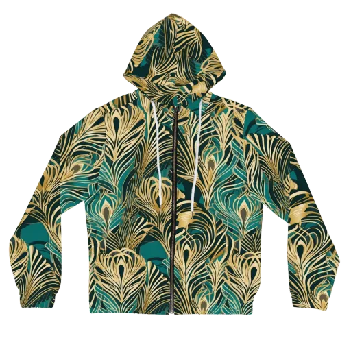 Gilded Tropics on a Women's Full-Zip Hoodie
