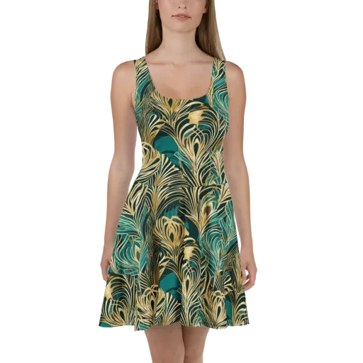 Gilded Tropics on a Skater Dress