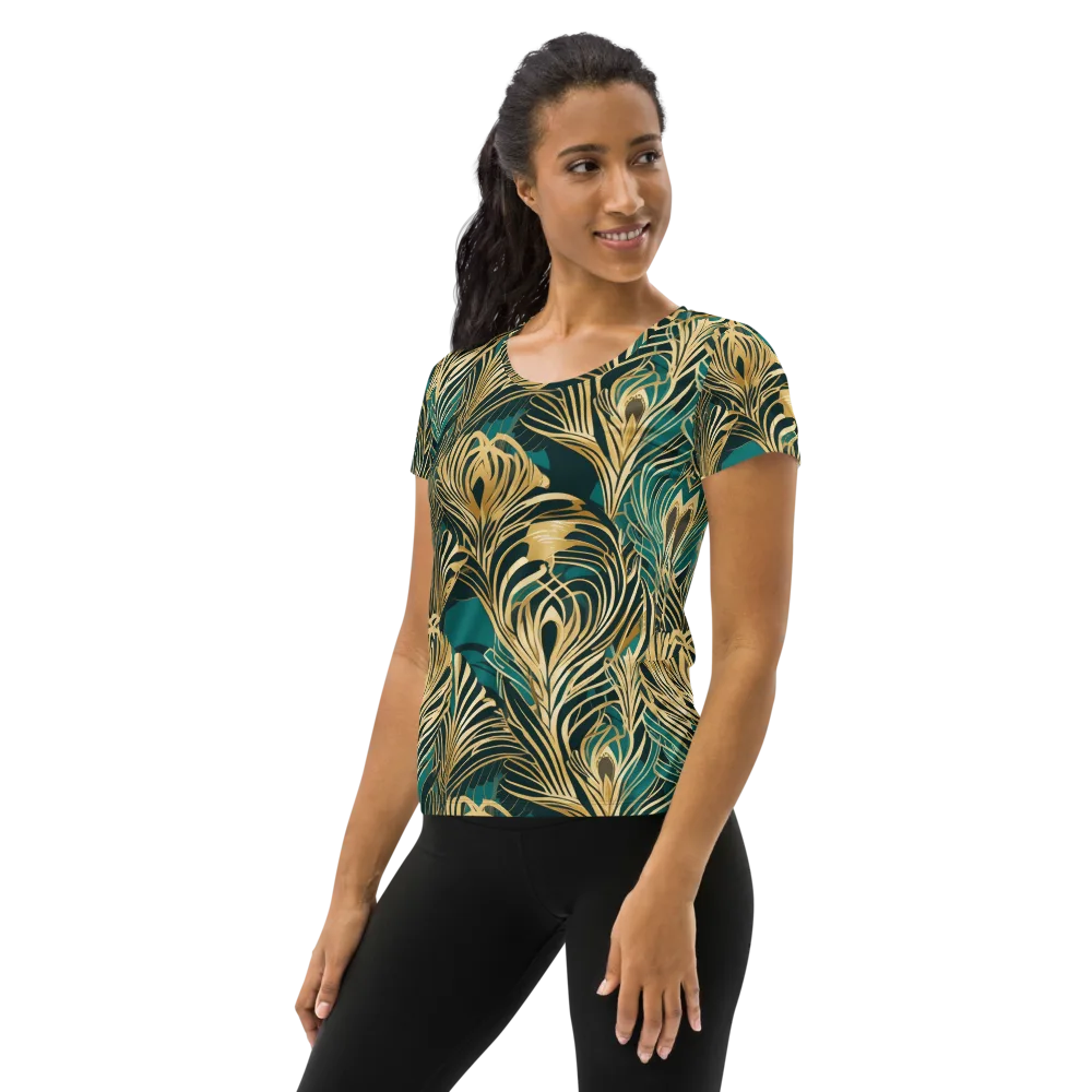 Gilded Tropics on Women's Athletic T-Shirt — Left