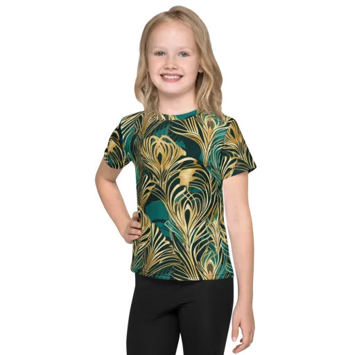Gilded Tropics on a Kids Crew Neck T-Shirt