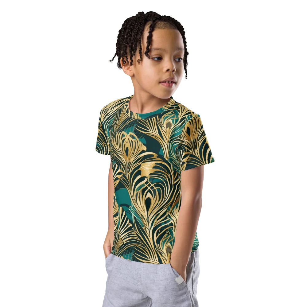 Gilded Tropics on Kids Crew Neck T-Shirt — Left Front