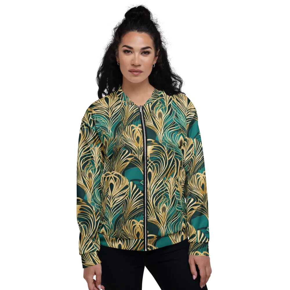 Gilded Tropics on Bomber Jacket — Front