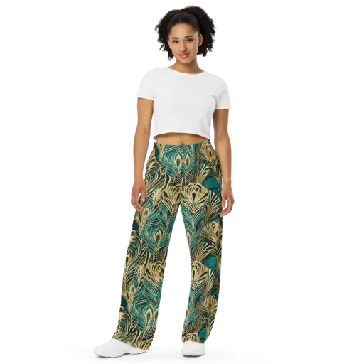 Gilded Tropics on a Wide-Leg Pants