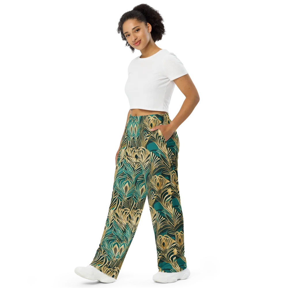 Gilded Tropics on Wide-Leg Pants — Left Front