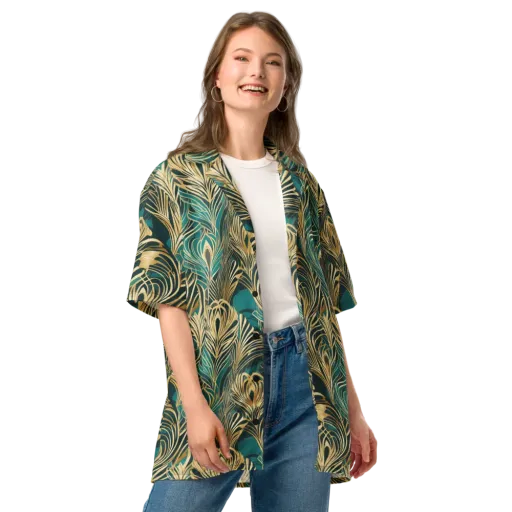 Gilded Tropics on a Button Shirt