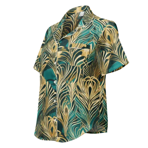 Gilded Tropics on a Women's Short Sleeve Pajama Top