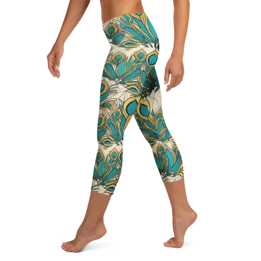 Peacock Gilt on a Capri Leggings