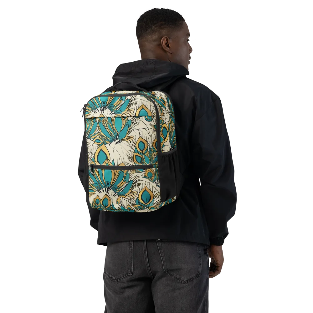 Peacock Gilt on Utility Backpack — Back