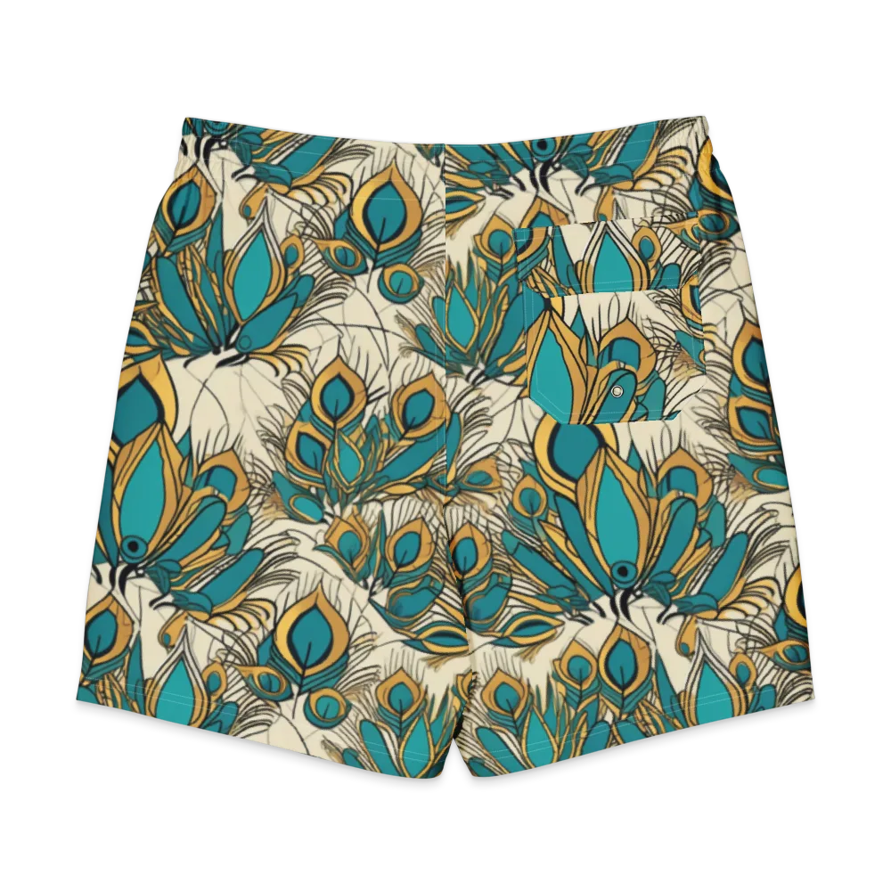 Peacock Gilt on Men's Board Shorts — Back