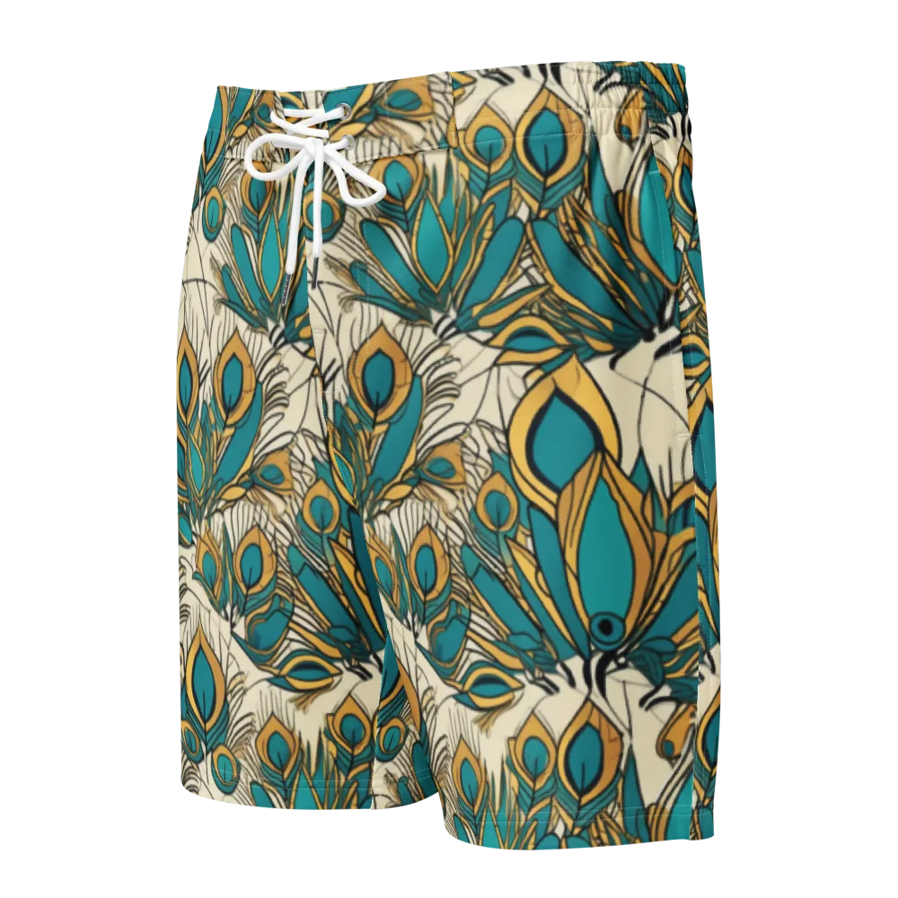 Peacock Gilt on Men's Board Shorts — Front