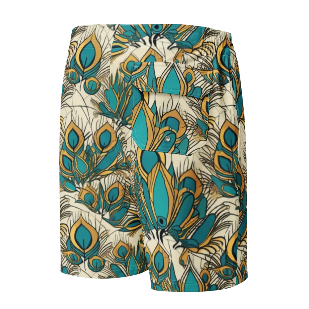 Peacock Gilt on Men's Board Shorts — Back