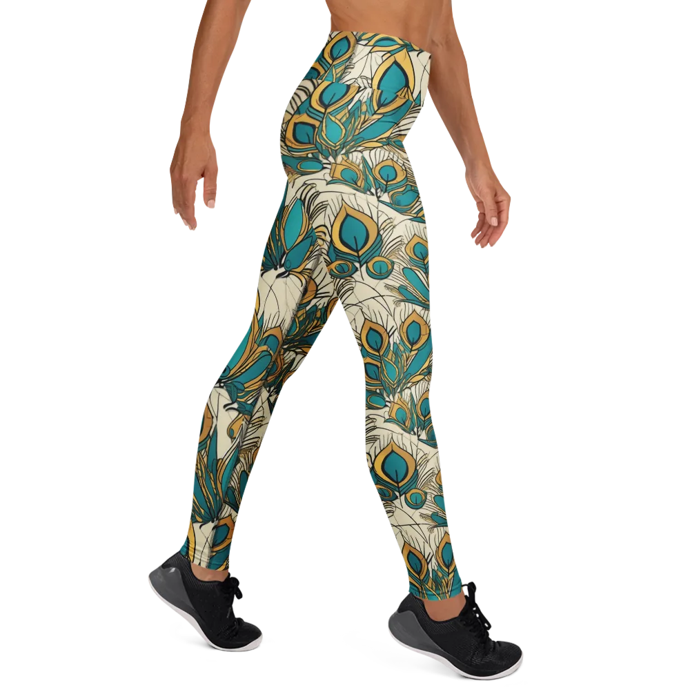 Peacock Gilt on Yoga Leggings — Right