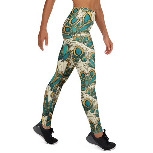 Peacock Gilt on a Yoga Leggings