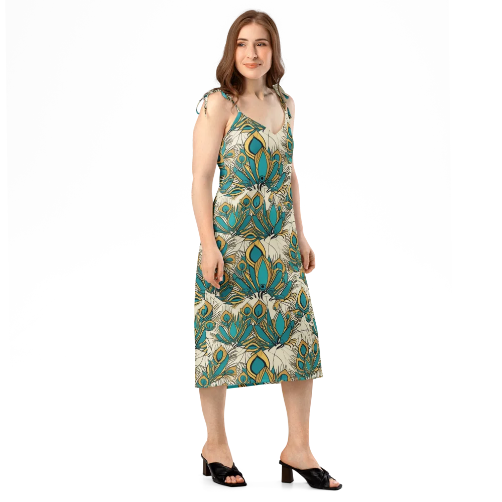 Peacock Gilt on Slip Dress — Right Front